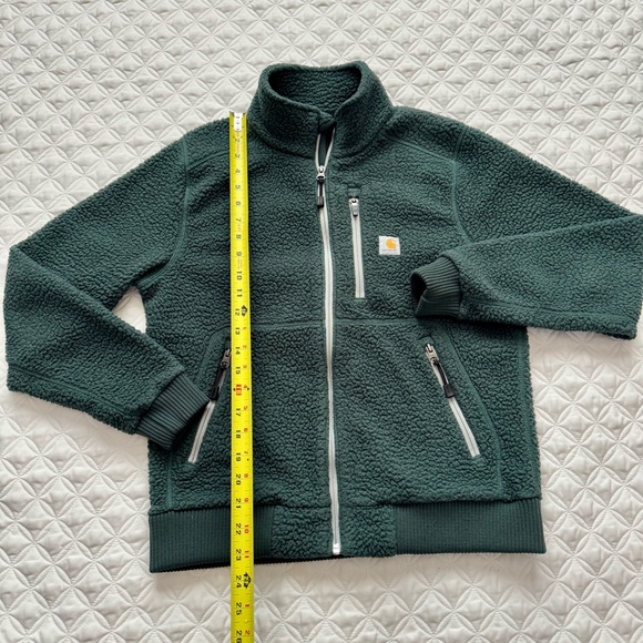 Carhartt Women's High Pile Sherpa Fleece Full Zip Jacket Blue Green Teal Size S - Picture 3 of 16